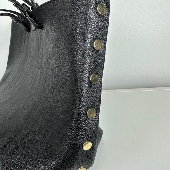 Calvin Klein Womens Soft Pebbled Leather Studded Large Black Weekend Tote Bag - Picture 4 of 8